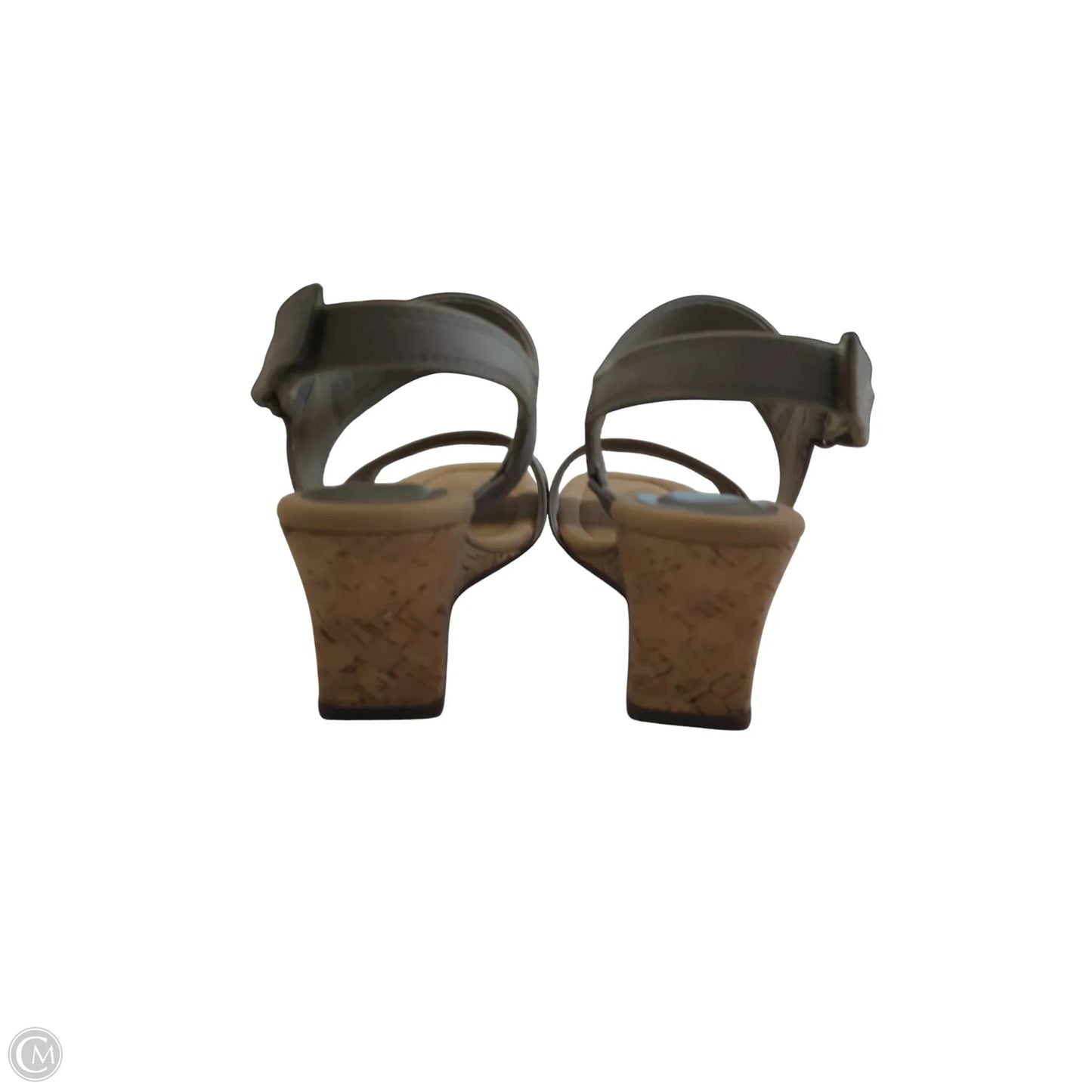 Sandals Heels Wedge By Clarks In Silver, Size: 9