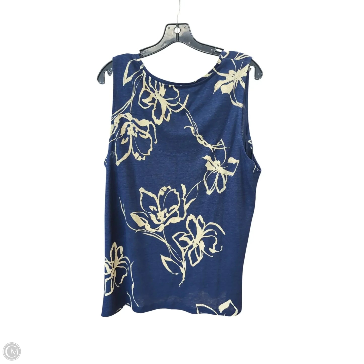 Top Sleeveless By Chicos In Blue & Tan, Size: Xl