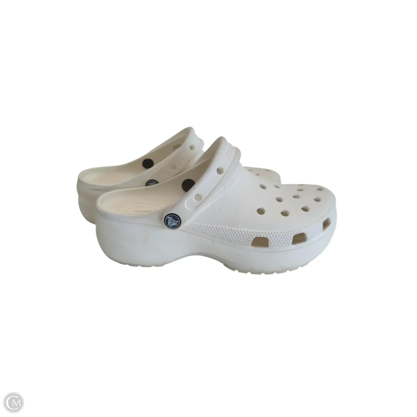 Shoes Flats By Crocs In White, Size: 8