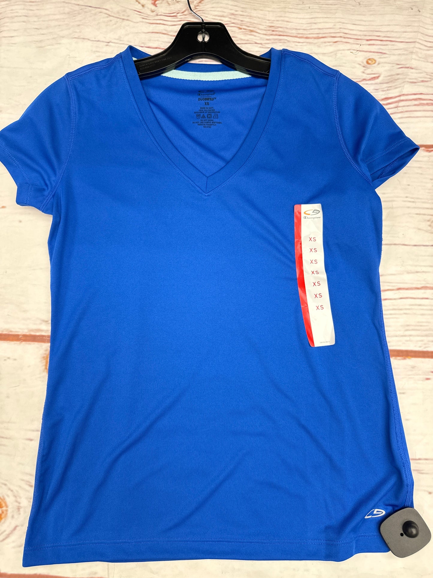 Athletic Top Short Sleeve By Champion In Royal Blue, Size: Xs