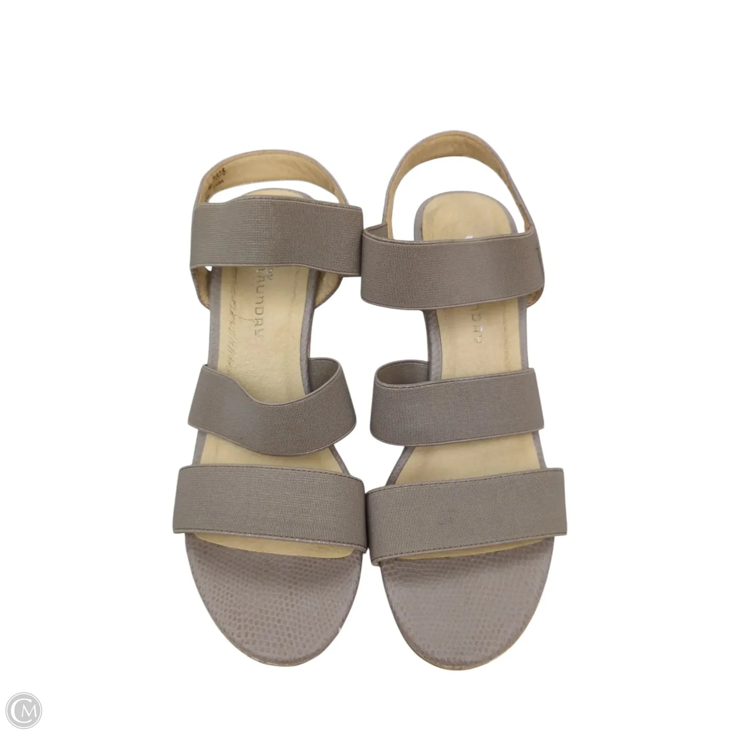Sandals Heels Wedge By Chinese Laundry In Taupe, Size: 7
