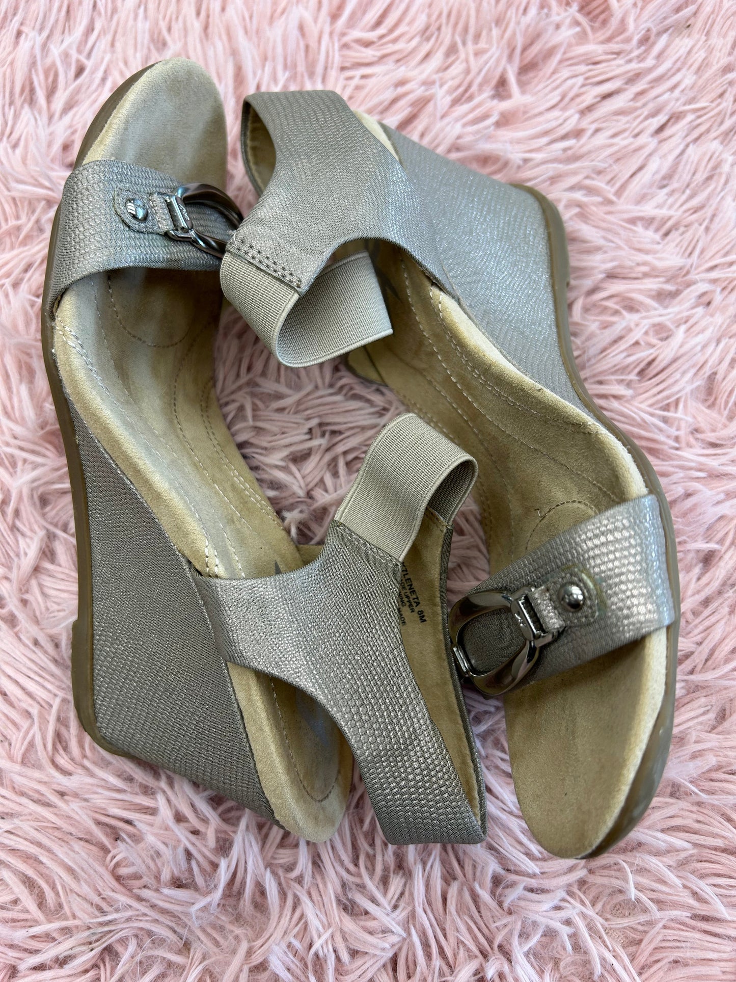 Sandals Heels Wedge By Anne Klein In Grey, Size: 8