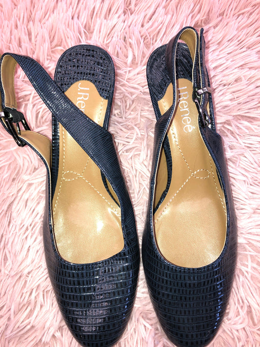 Navy Shoes Heels Block J Renee, Size 9