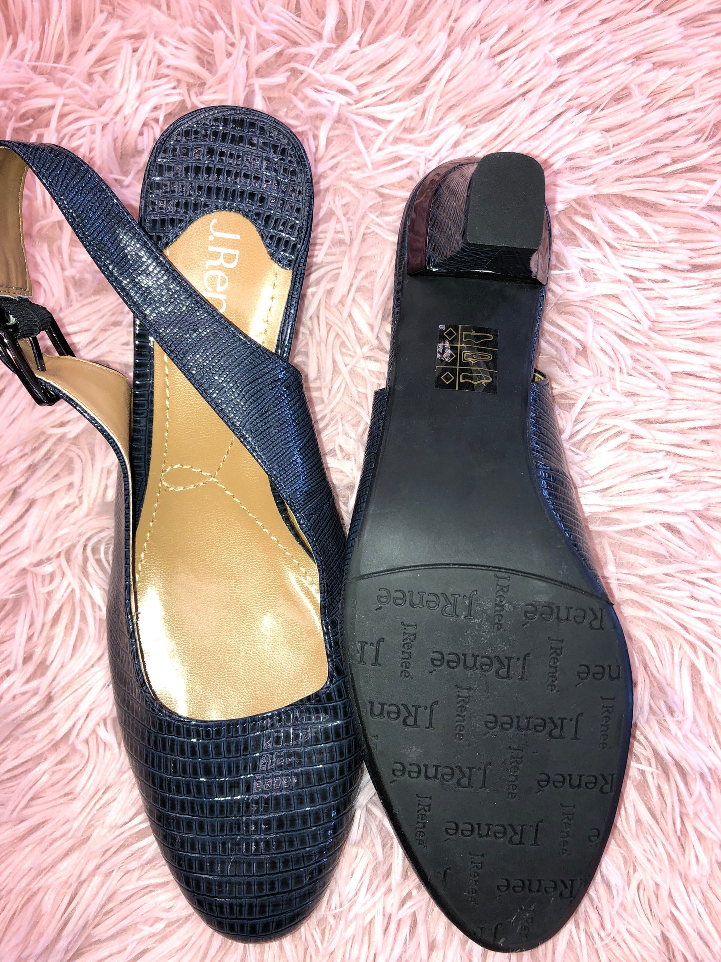 Navy Shoes Heels Block J Renee, Size 9