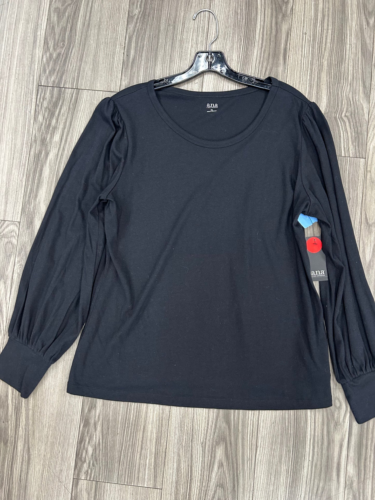 Top Long Sleeve Basic By Ana In Black, Size: Xl