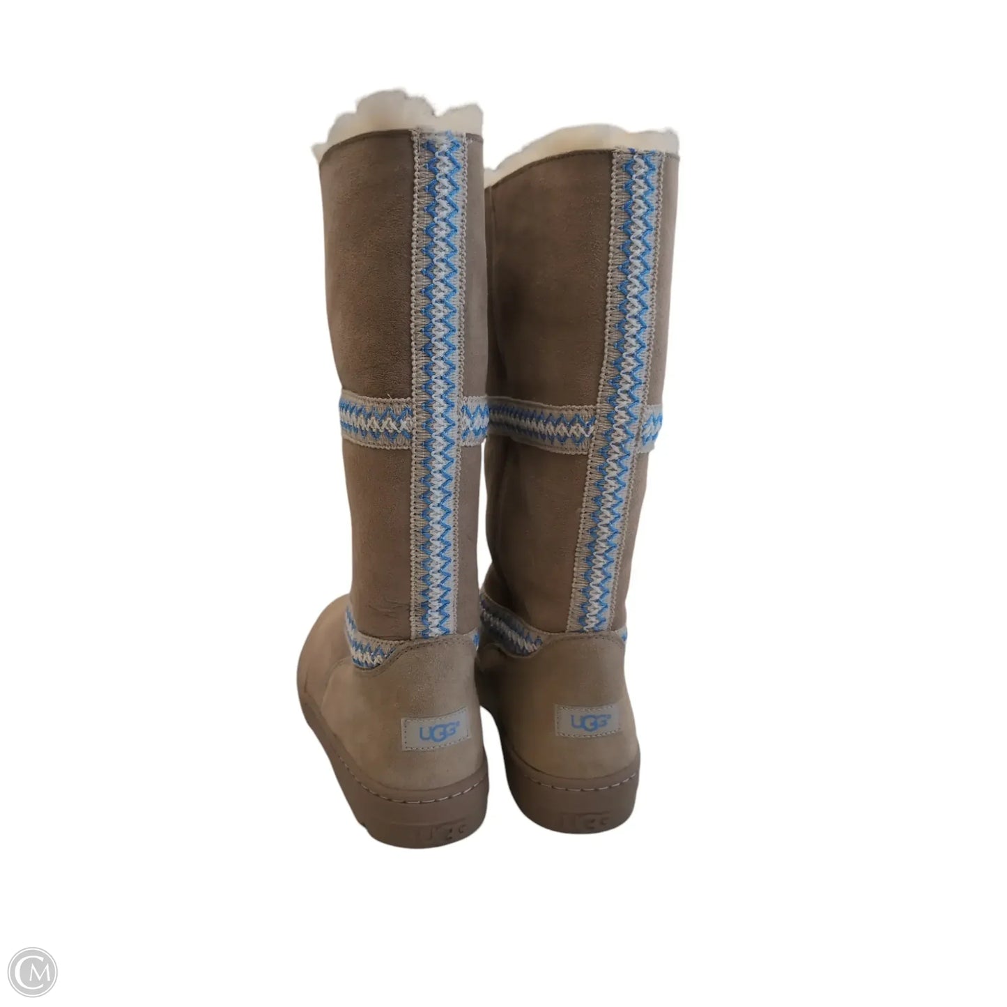 Boots Designer By Ugg In Blue & Cream, Size: 11