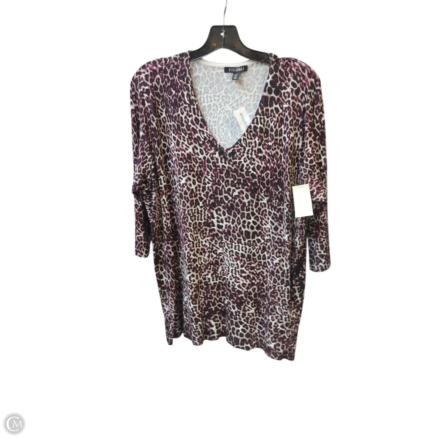 Sweater By Roz And Ali In Animal Print, Size: 2x