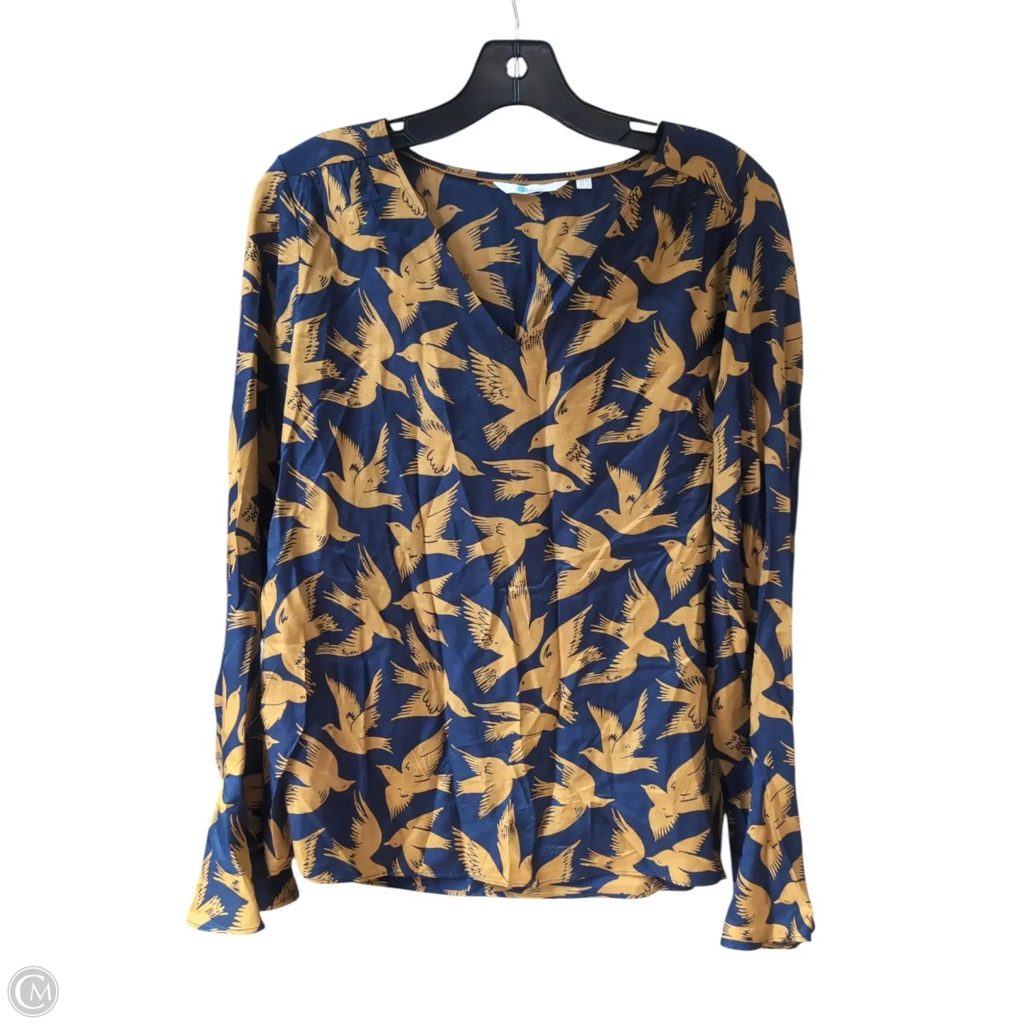 Top Long Sleeve By Boden In Blue & Yellow, Size: S