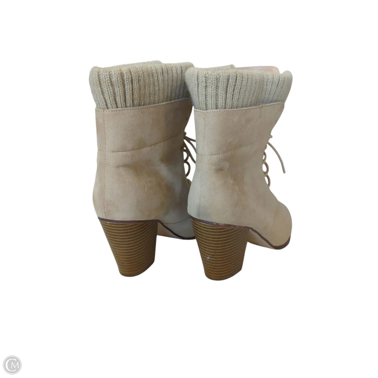 Boots Ankle Heels By Just Fab In Tan, Size: 10