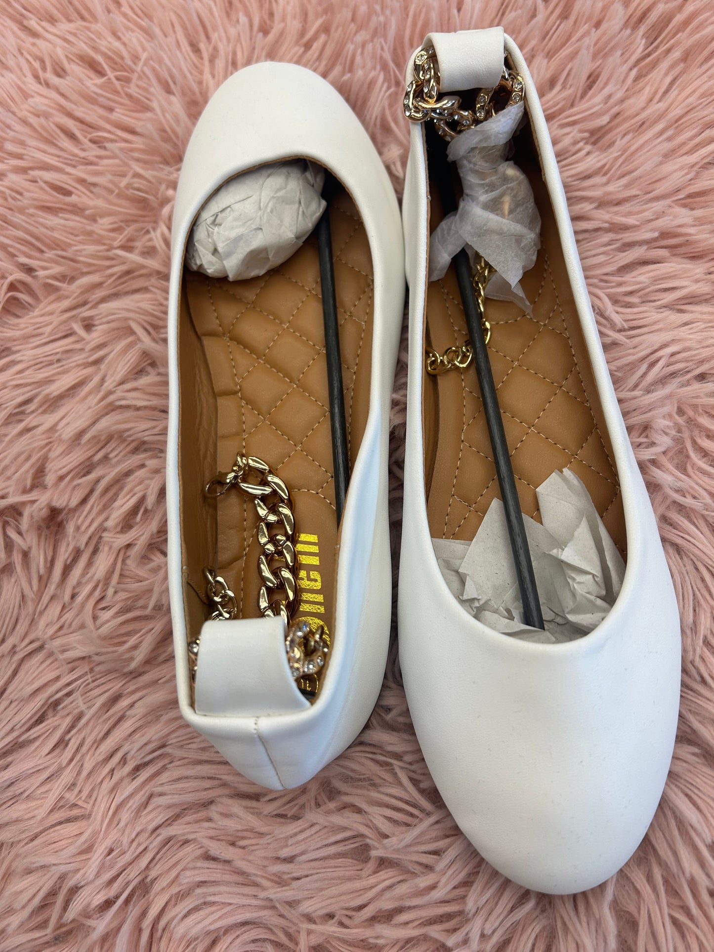White Shoes Flats Ballet Shein, Size 10