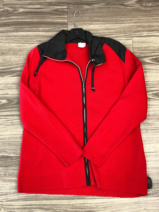 Jacket Windbreaker By Chicos In Red, Size: Xl