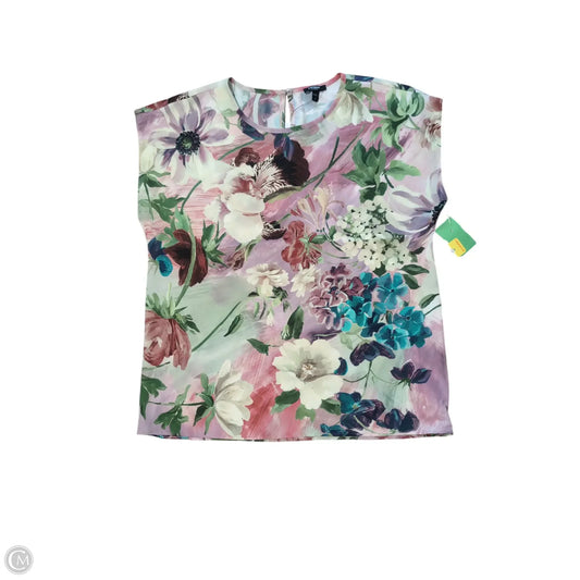 Top Short Sleeve By Express In Floral Print, Size: Xs