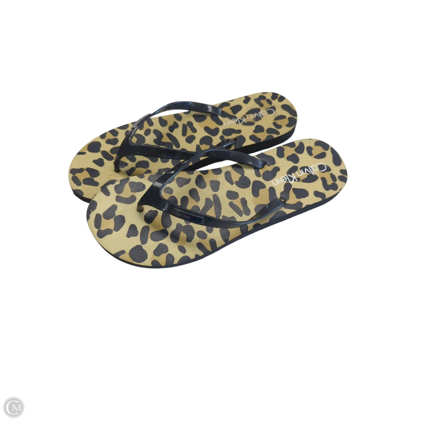 Sandals Flip Flops By Calvin Klein In Animal Print, Size: 9