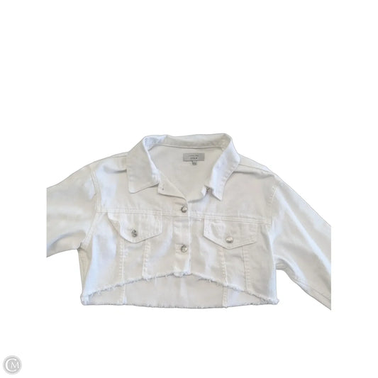 Jacket Denim By Love Tree In White, Size: L