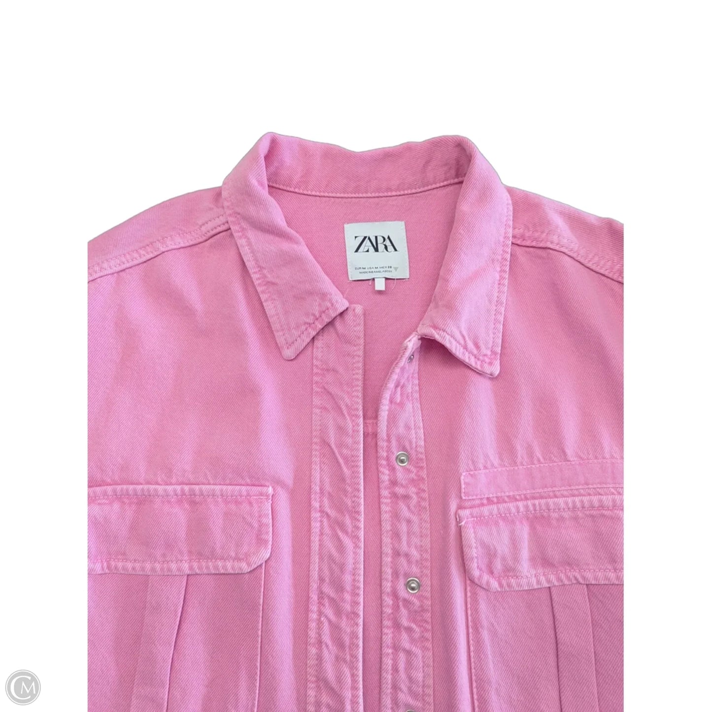 Jacket Denim By Zara In Pink, Size: M