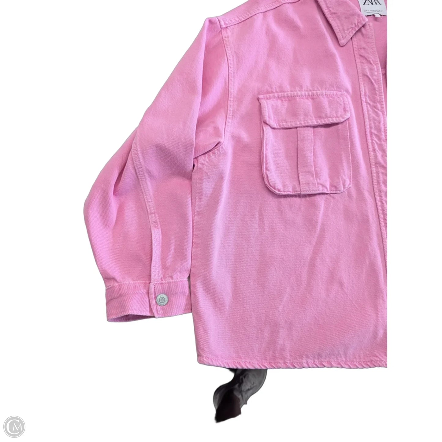 Jacket Denim By Zara In Pink, Size: M