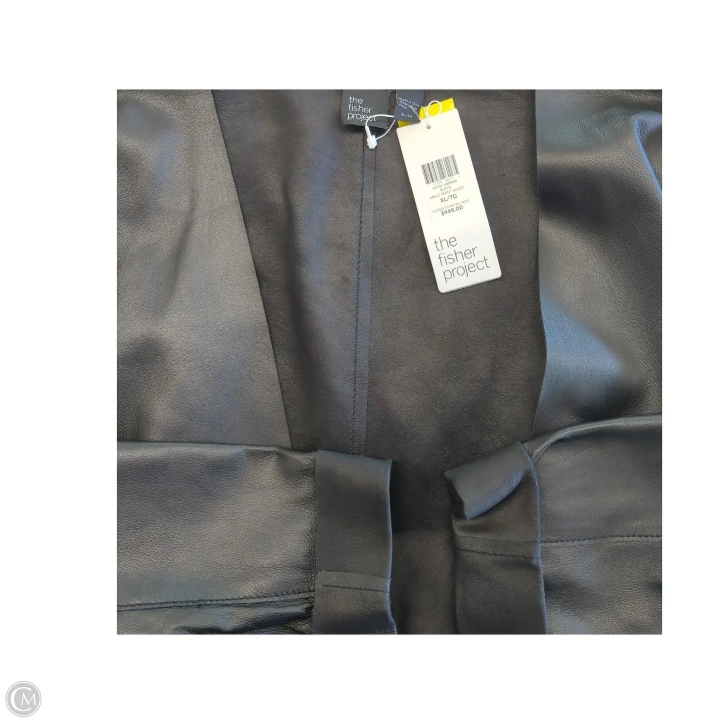 Jacket Leather By Eileen Fisher In Black, Size: Xl