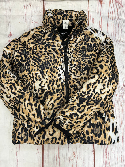 Coat Puffer & Quilted By Express In Animal Print, Size: Petite   Small