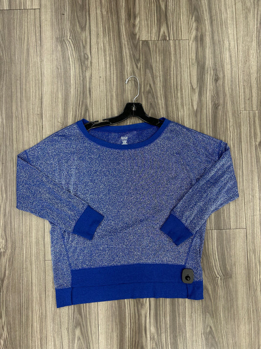 Top Long Sleeve By Clothes Mentor In Blue & Silver, Size: L