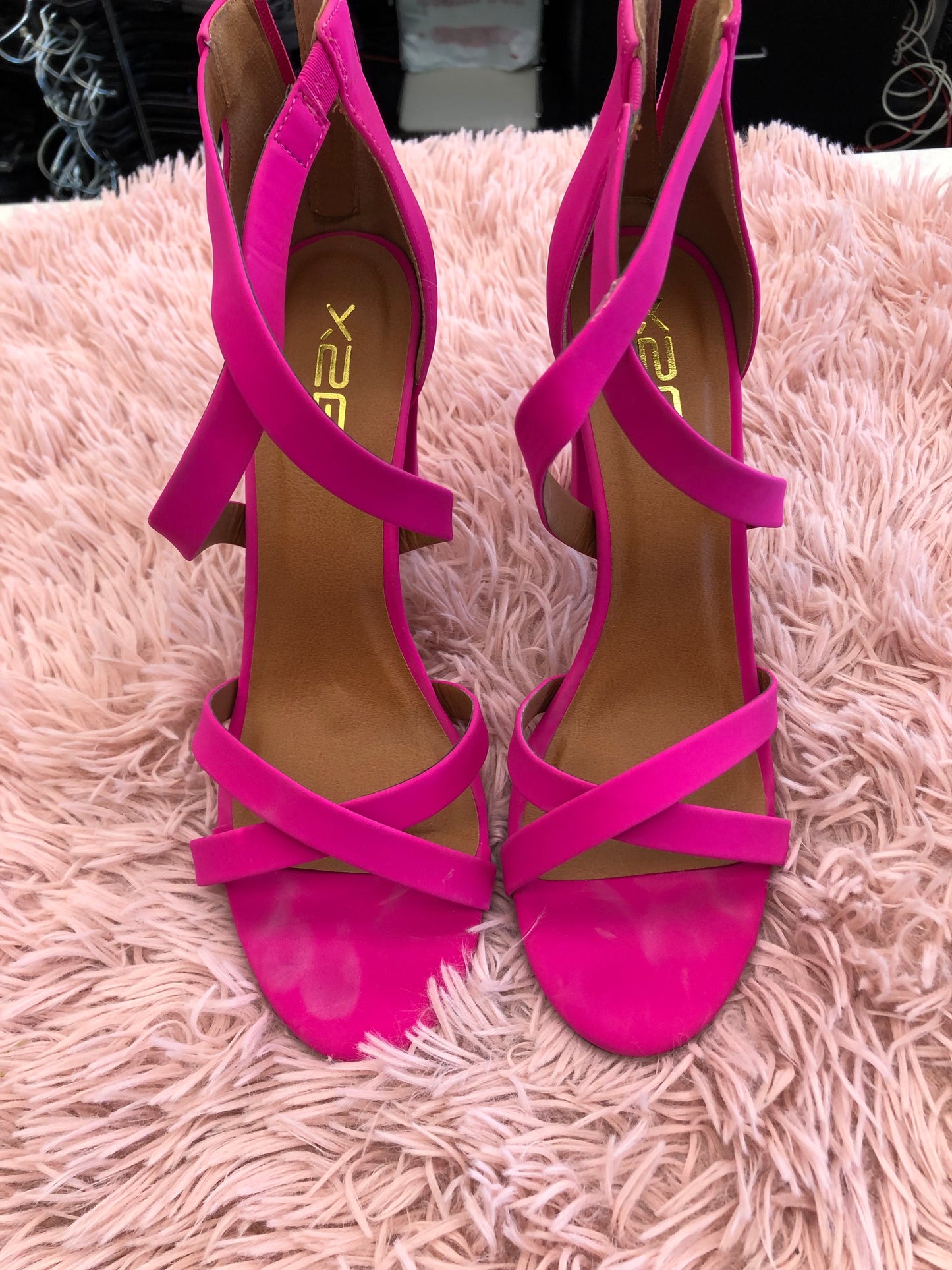 Hot Pink Shoes Heels Block Clothes Mentor, Size 10