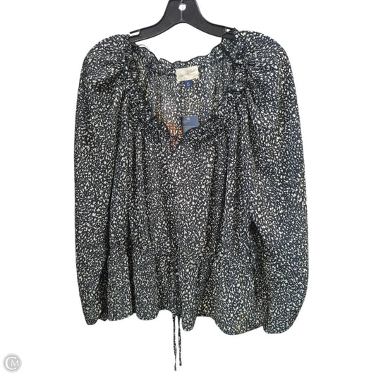 Top Long Sleeve By Universal Thread In Black & White, Size: 2x