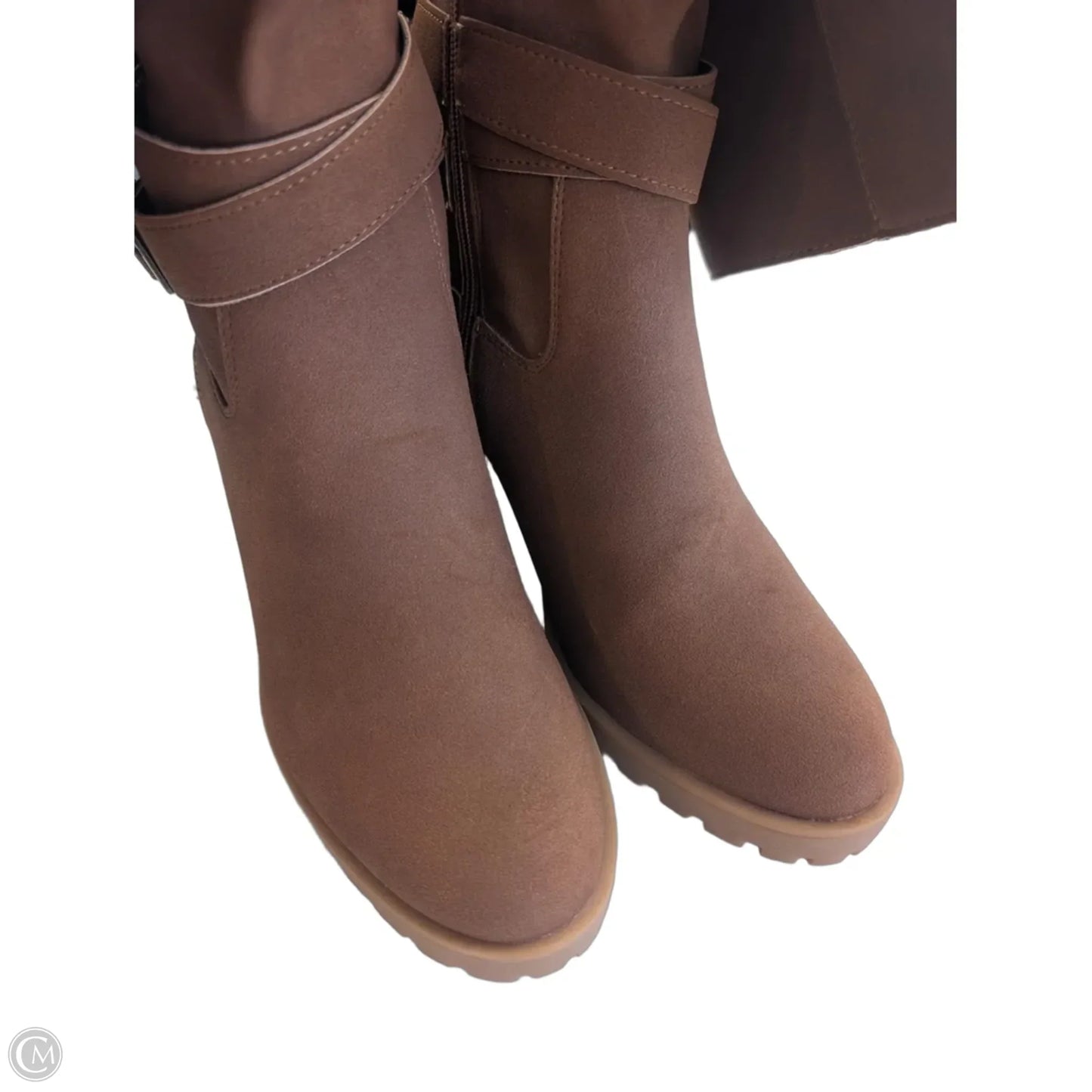 Boots Knee Heels By Wonderly In Brown, Size: 9