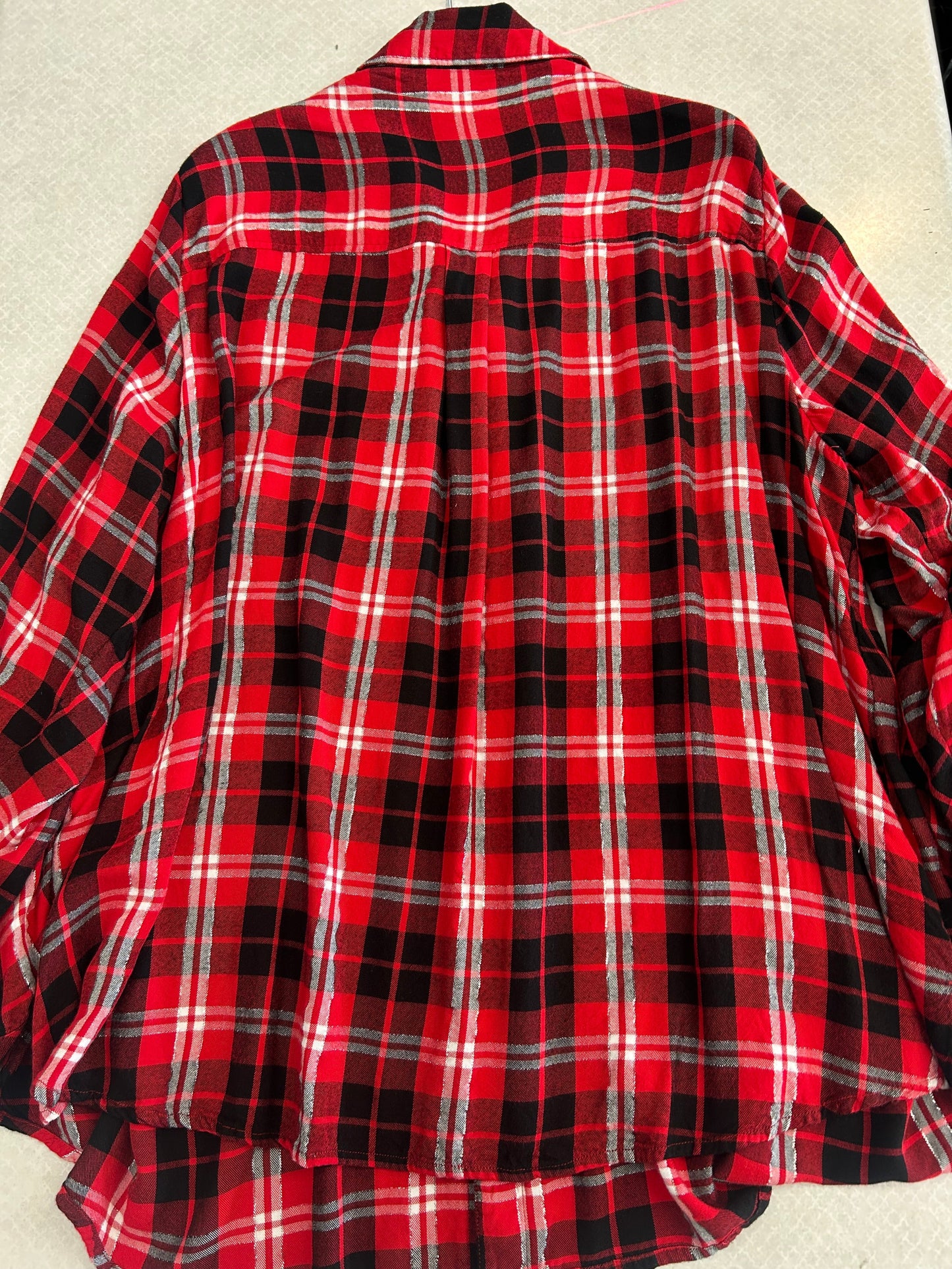 Blouse Long Sleeve By Lane Bryant In Red Black, Size: 3x