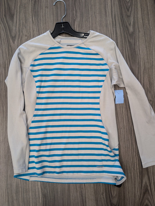 Athletic Top Long Sleeve Crewneck By Patagonia In Blue & Grey, Size: S