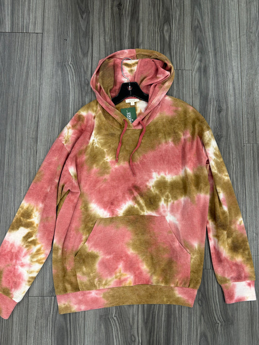 Sweatshirt Hoodie By Oddi In Brown & Pink, Size: M