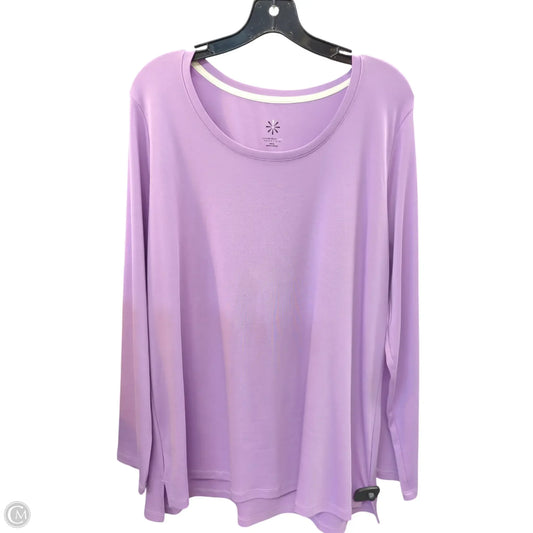 Top Long Sleeve Basic By Isaac Mizrahi Live Qvc In Purple, Size: Xl
