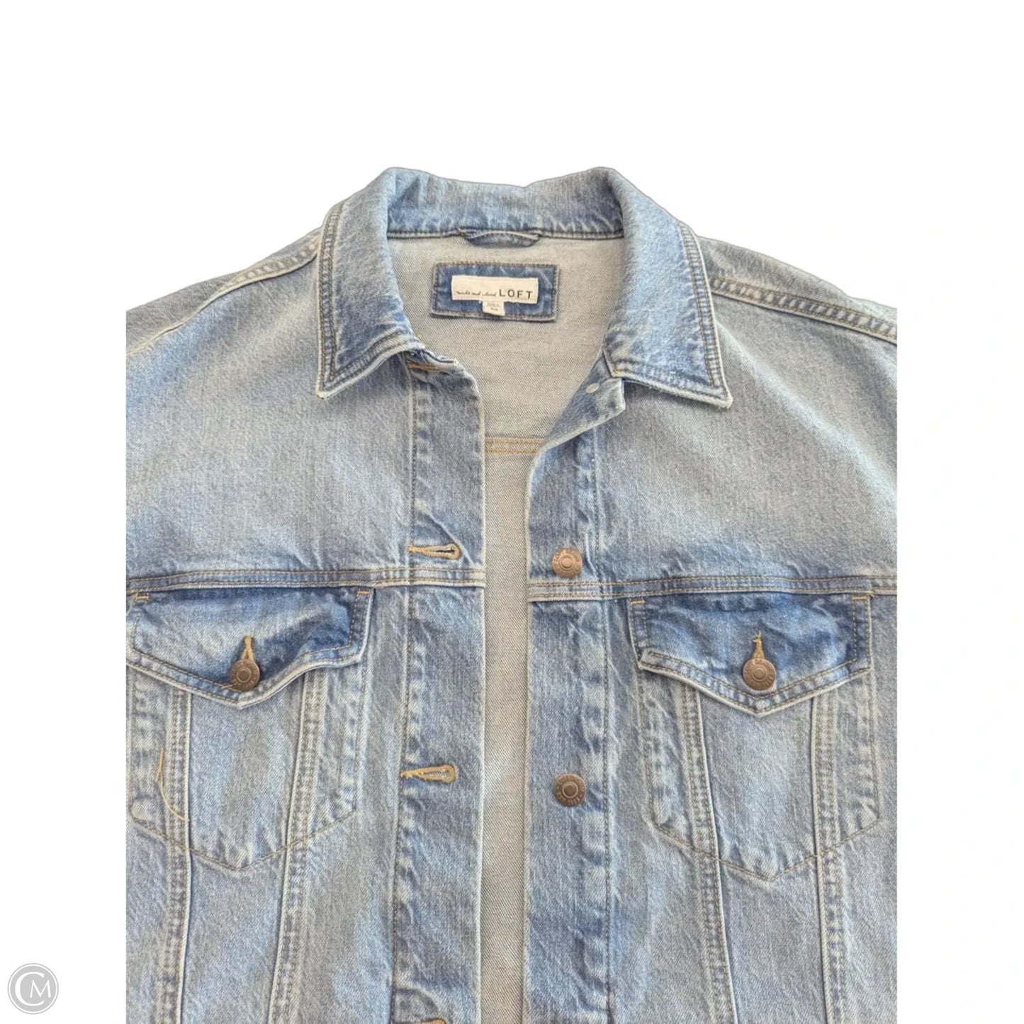 Jacket Denim By Loft In Blue Denim, Size: M
