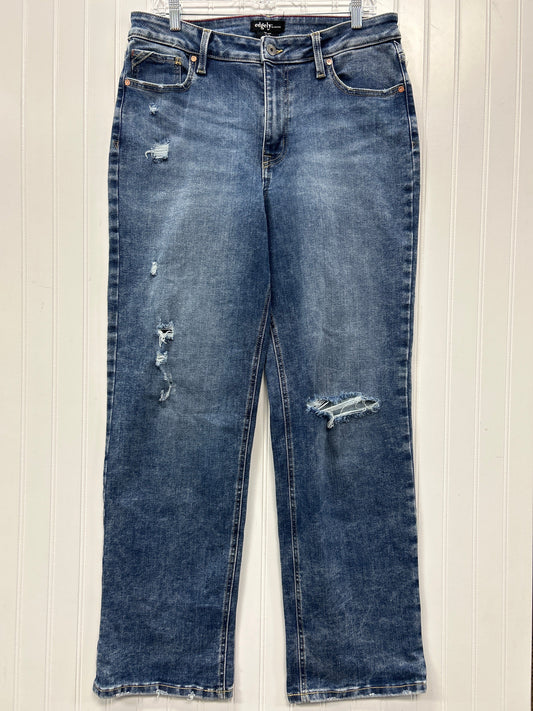 Jeans Straight By Edgely In Blue Denim, Size:14