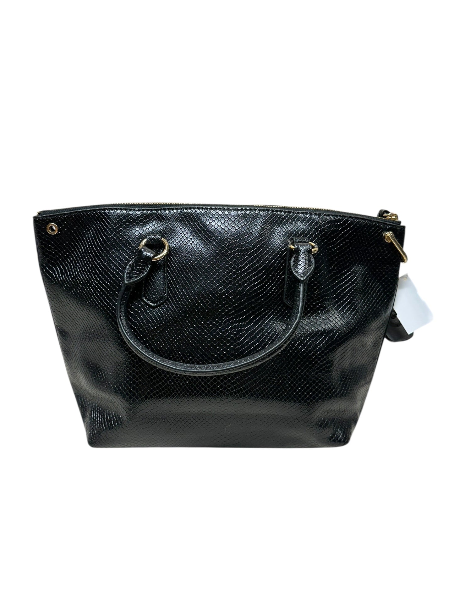 Handbag Designer By Michael Kors In Black & Gold, Size:Medium