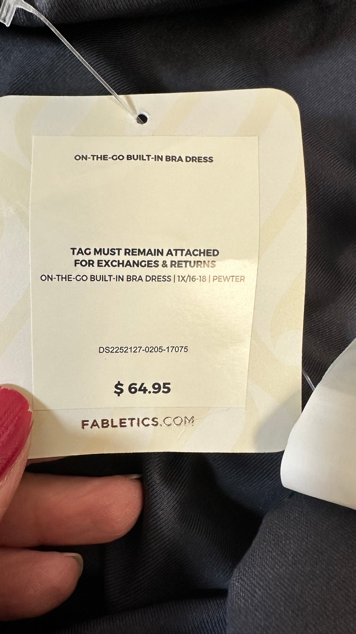 Gunmetal Athletic Dress Fabletics, Size 1x