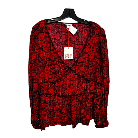 Top Long Sleeve By Knox Rose In Red, Size: Xl