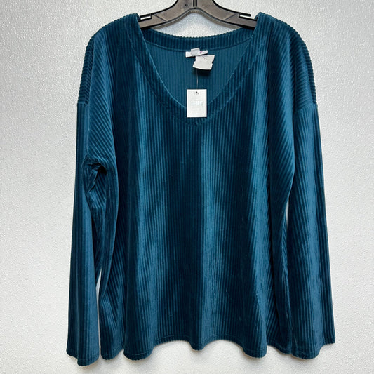 Top Long Sleeve Basic By J Jill O In Turquoise, Size: L