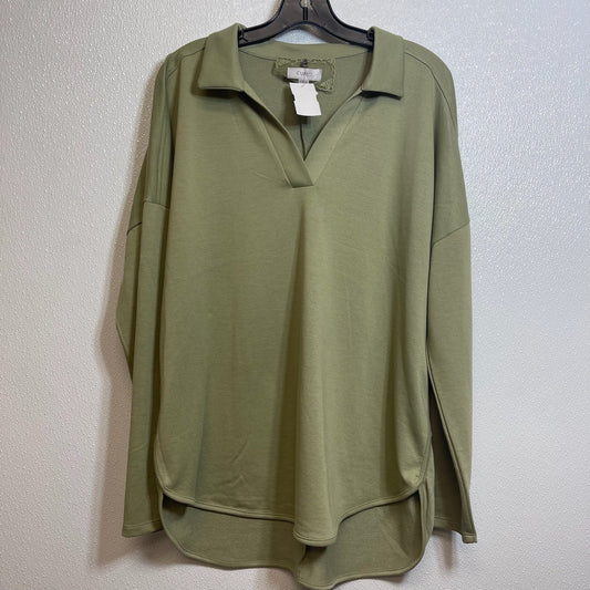 Top Long Sleeve Basic By Cupio In Olive, Size: Xl