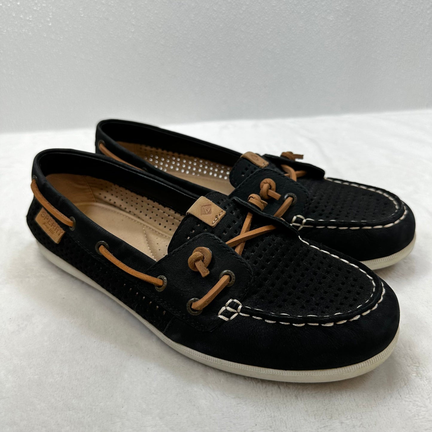 Shoes Flats Boat By Sperry In Black, Size: 8