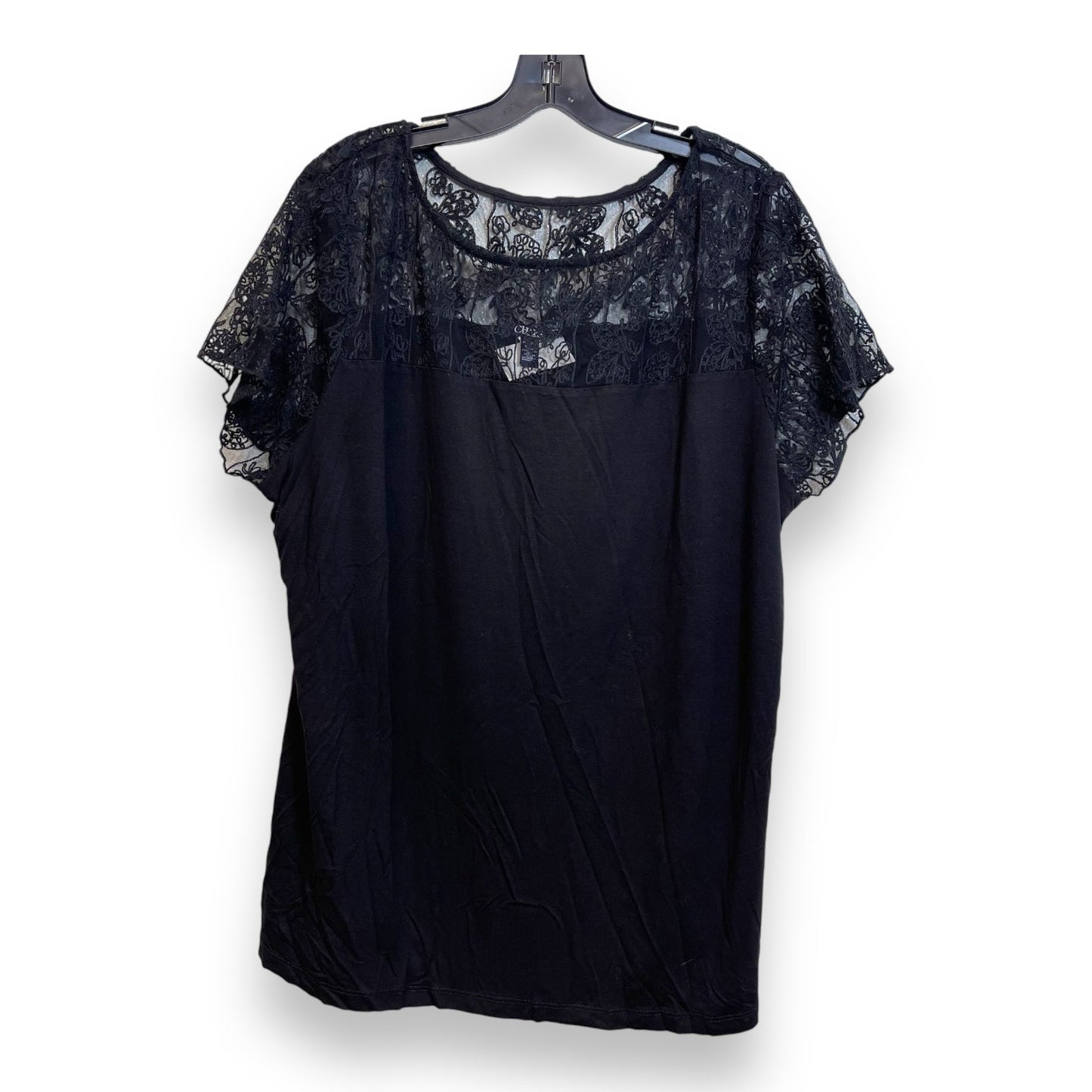 Top Short Sleeve By Chaps In Black, Size: 2x