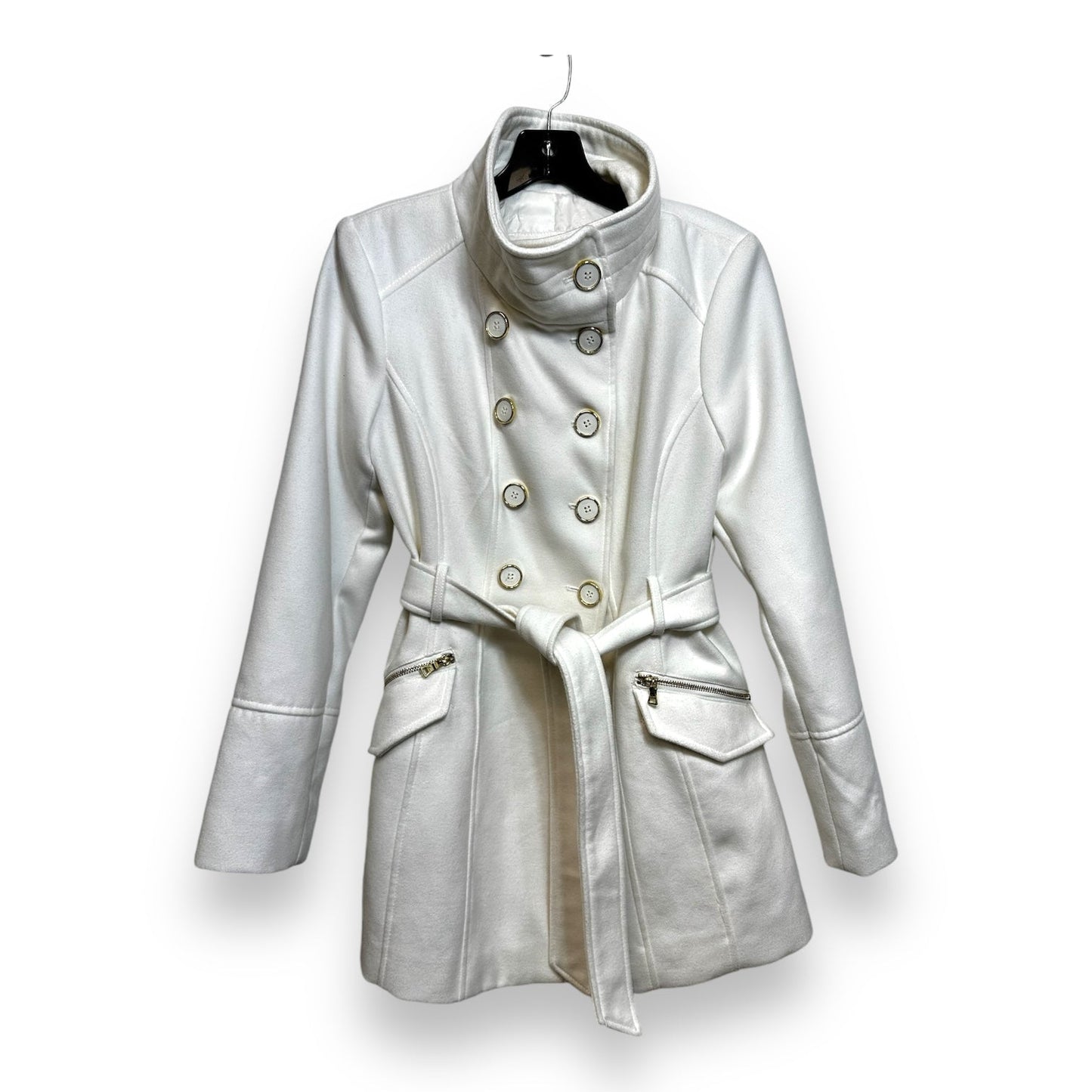 Coat Peacoat By Guess In White, Size: M