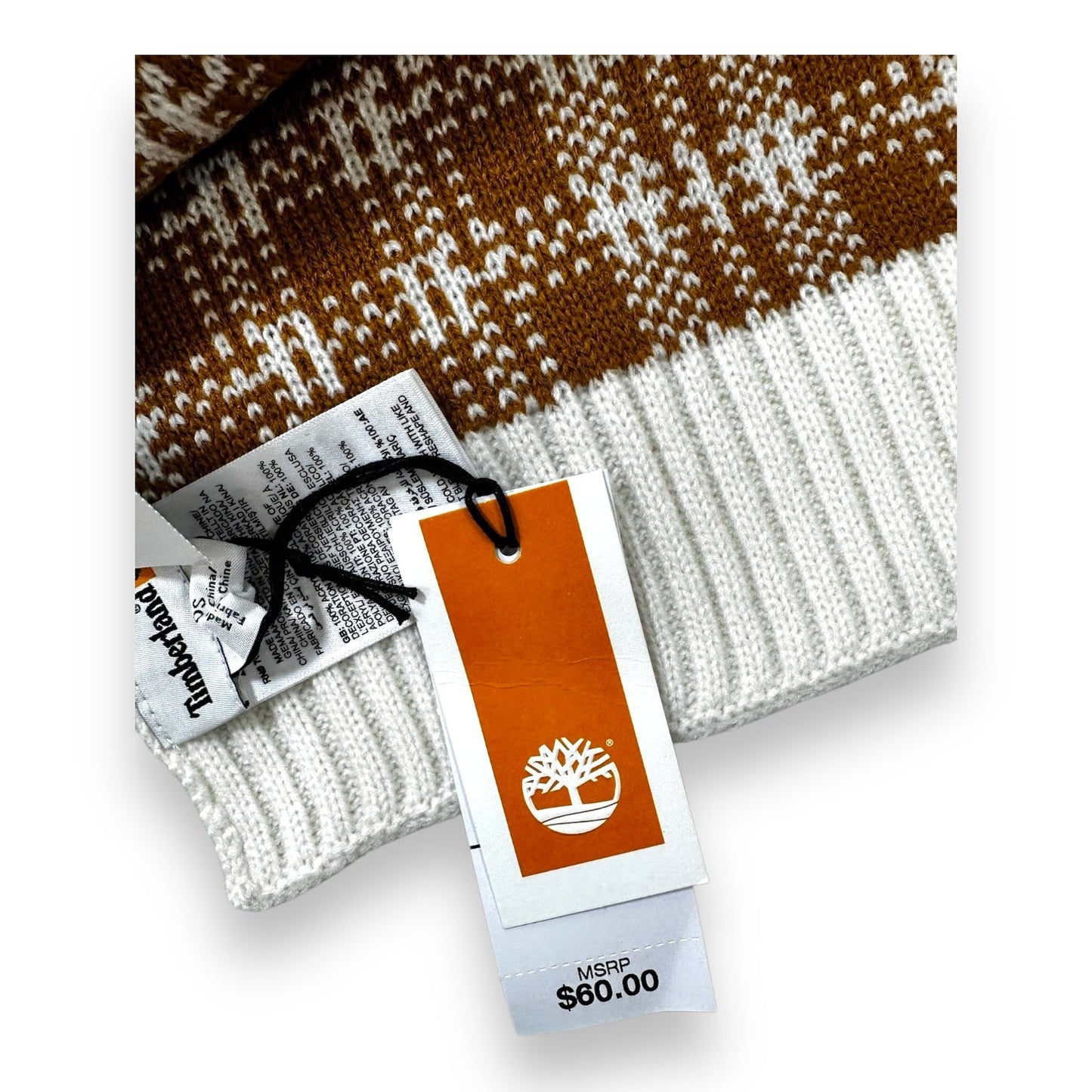 Scarf Winter By Timberland In Tan & White