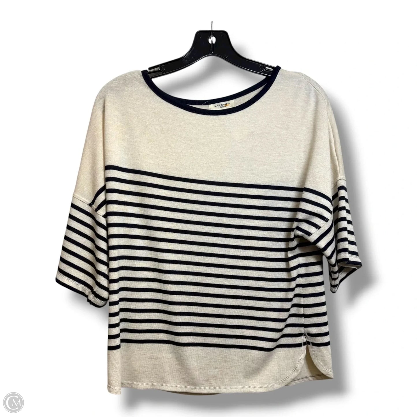 Top Short Sleeve By Max Studio In Striped Pattern, Size: Xs