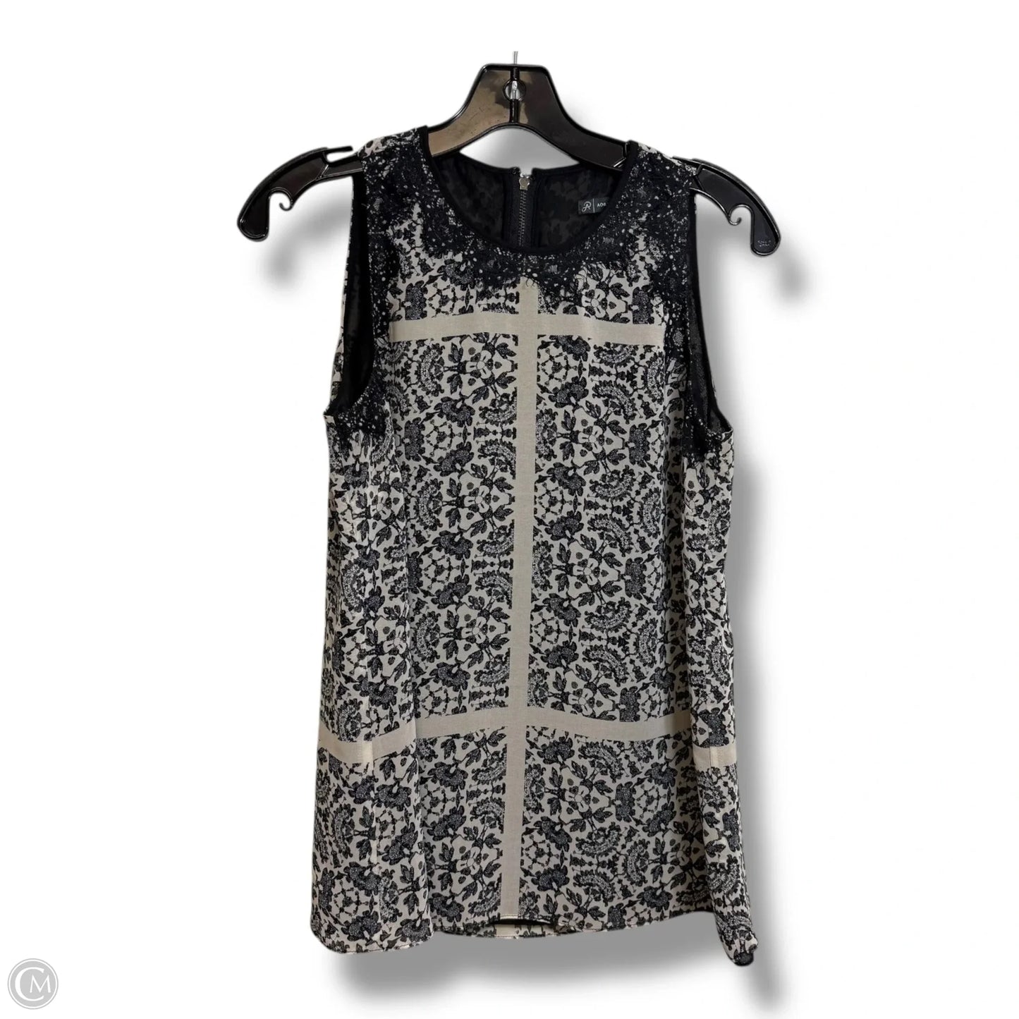Top Sleeveless By Adrianna Papell In Black & Cream, Size: S