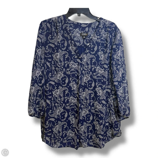 Top Long Sleeve By Jones New York In Navy, Size: L