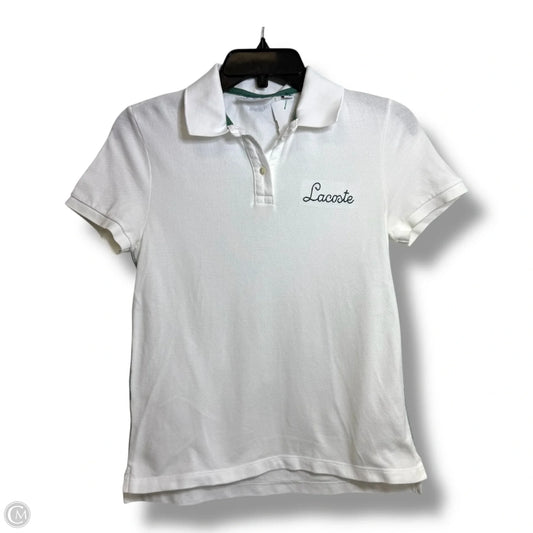 Top Short Sleeve By Lacoste In White, Size: S