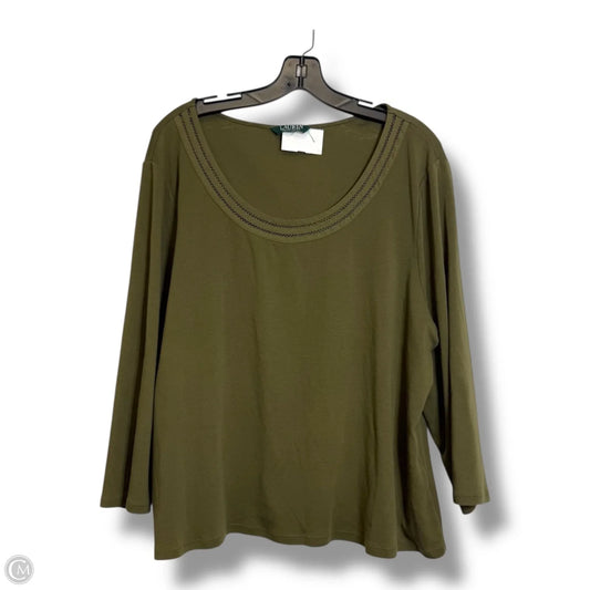 Top Long Sleeve Basic By Lauren Ralph Lauren In Green, Size: Xl