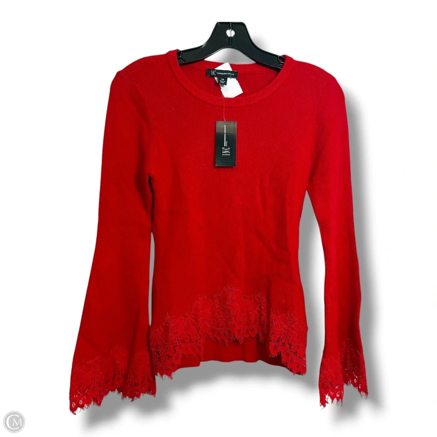 Top Long Sleeve By Inc In Red, Size: Mp