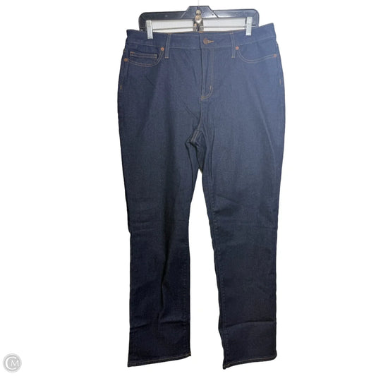Jeans Straight By Lands End In Blue Denim, Size: 14