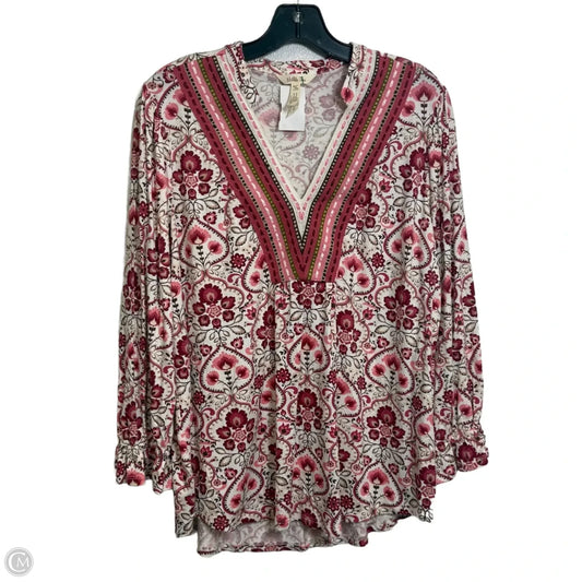 Top Long Sleeve By Matilda Jane In Floral Print, Size: M