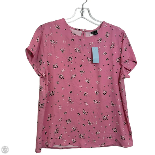 Top Short Sleeve By Ann Taylor In Pink, Size: Mp
